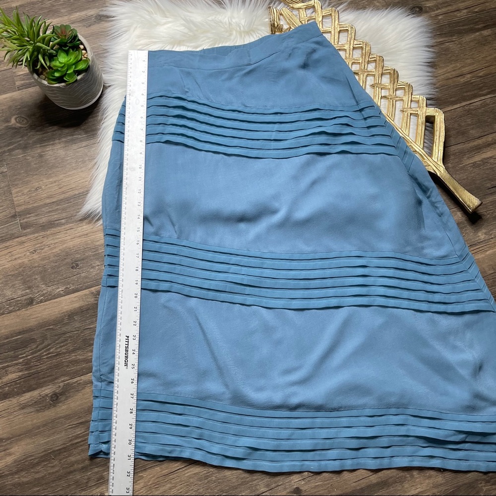 Soft Surroundings Asymmetrical Pleated Blue Skirt - Picture 5 of 12
